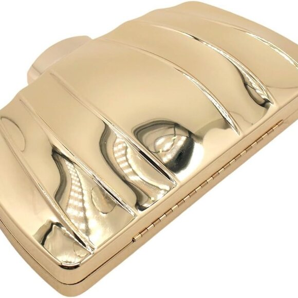 Women Metallic Clutch Purse Evening Bag Wedding Party Shoulder Bag - Picture 4 of 6